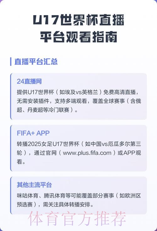 免费高清世界杯直播观看平台推荐